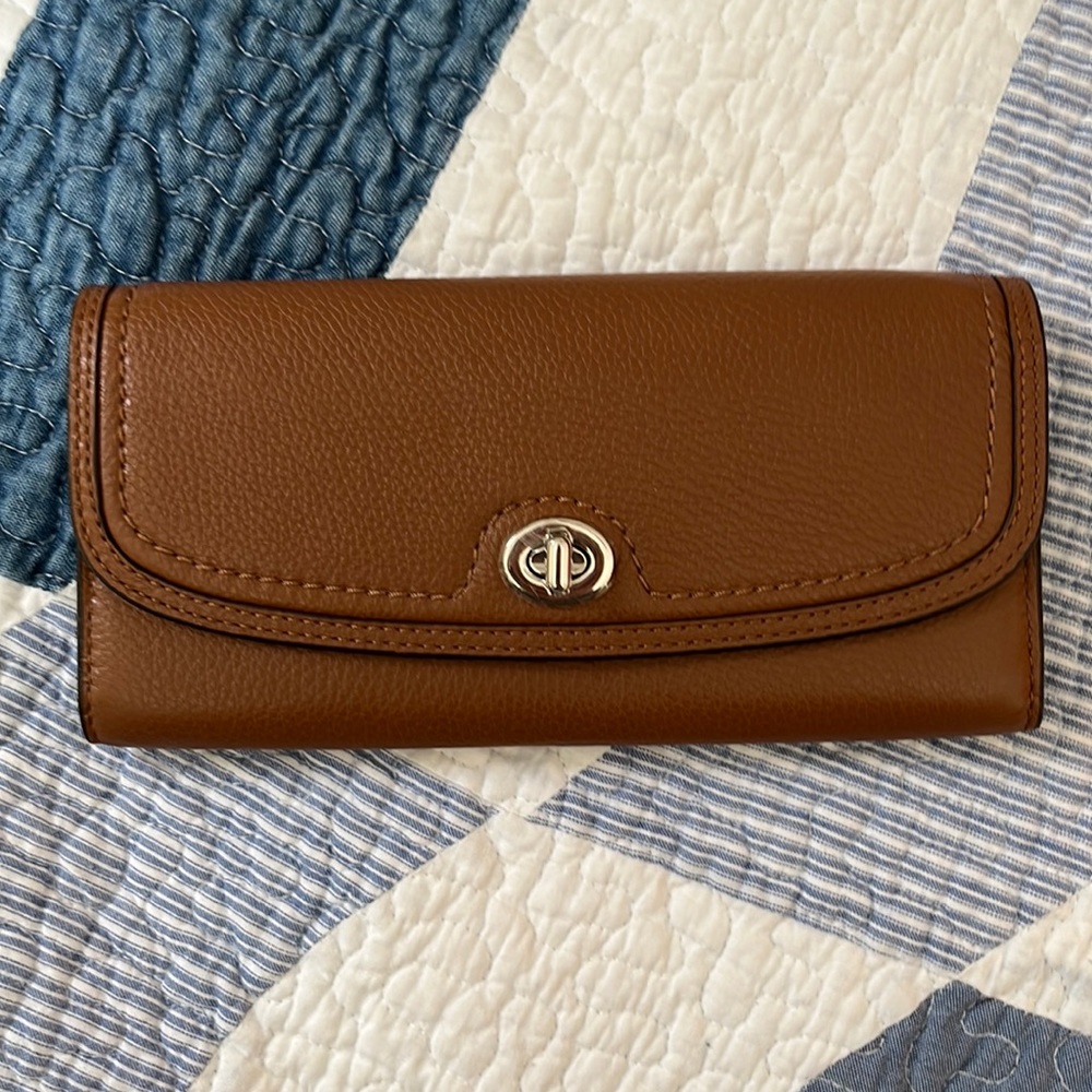 Park leather turnlock slim envelope wallet